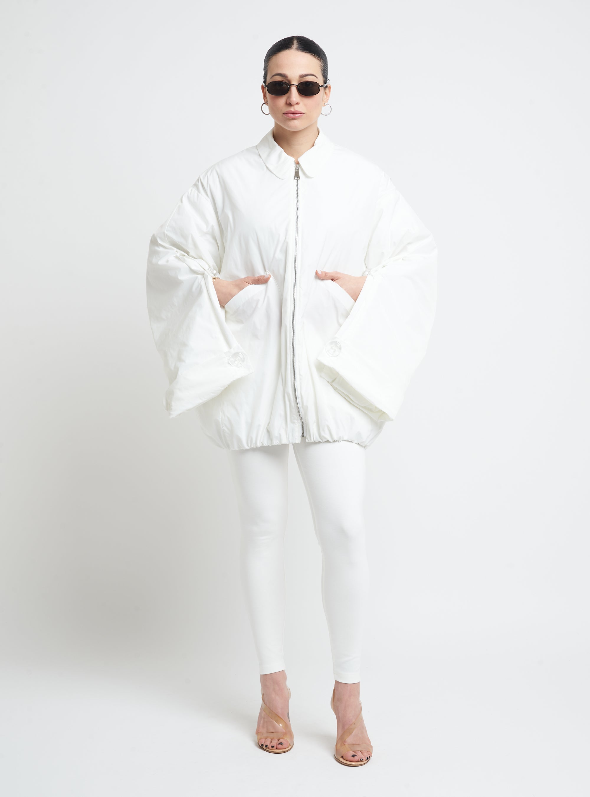 Relaxed oversized bomber jacket