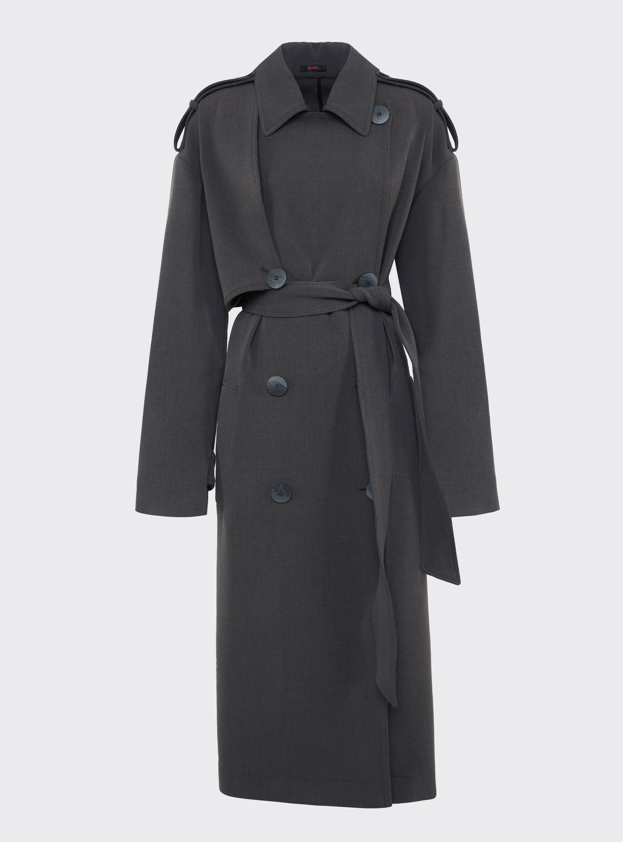 Oversized double-breasted trench coat