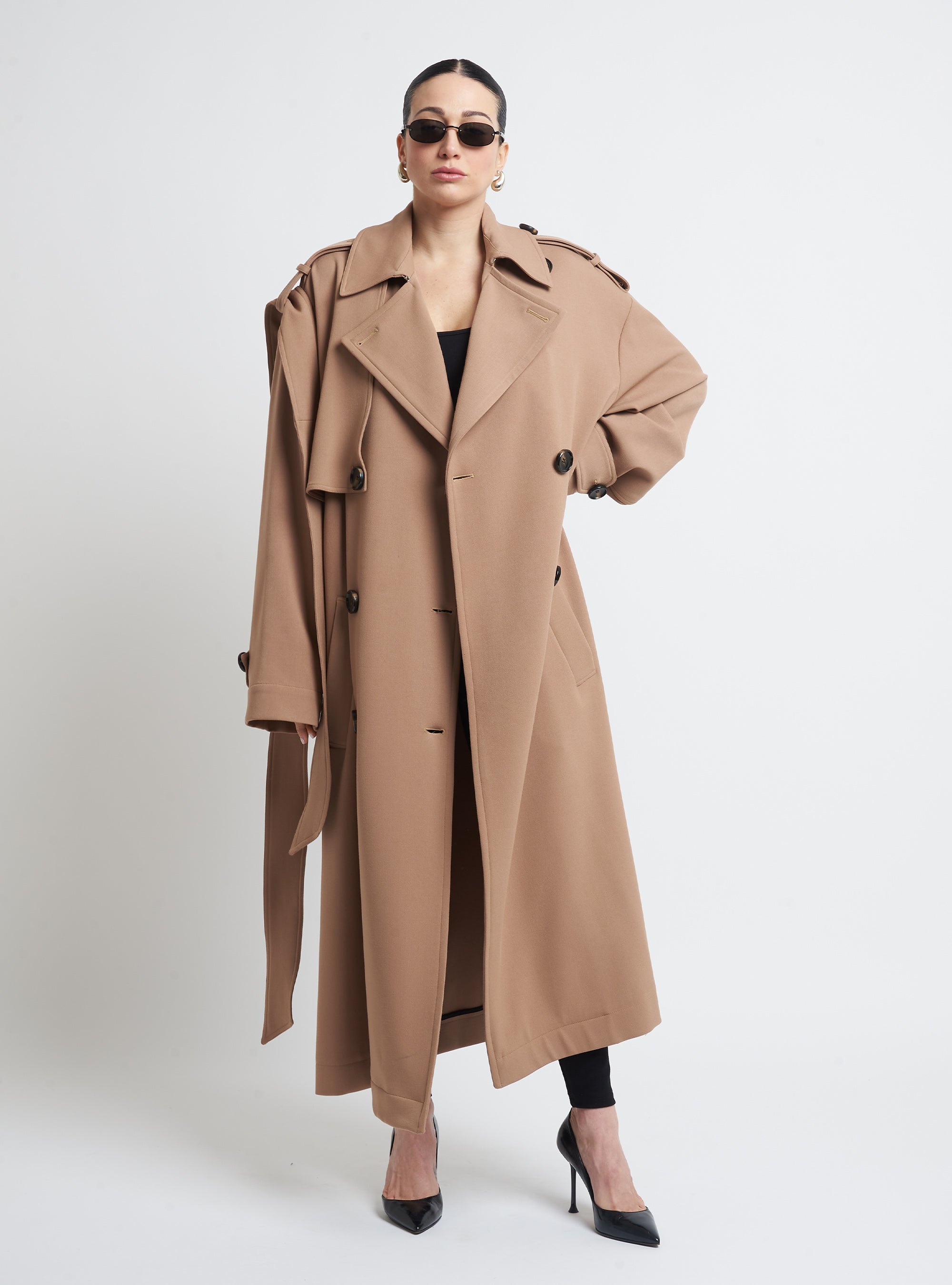 "Discordia" Oversized Double-Breasted Trench Coat