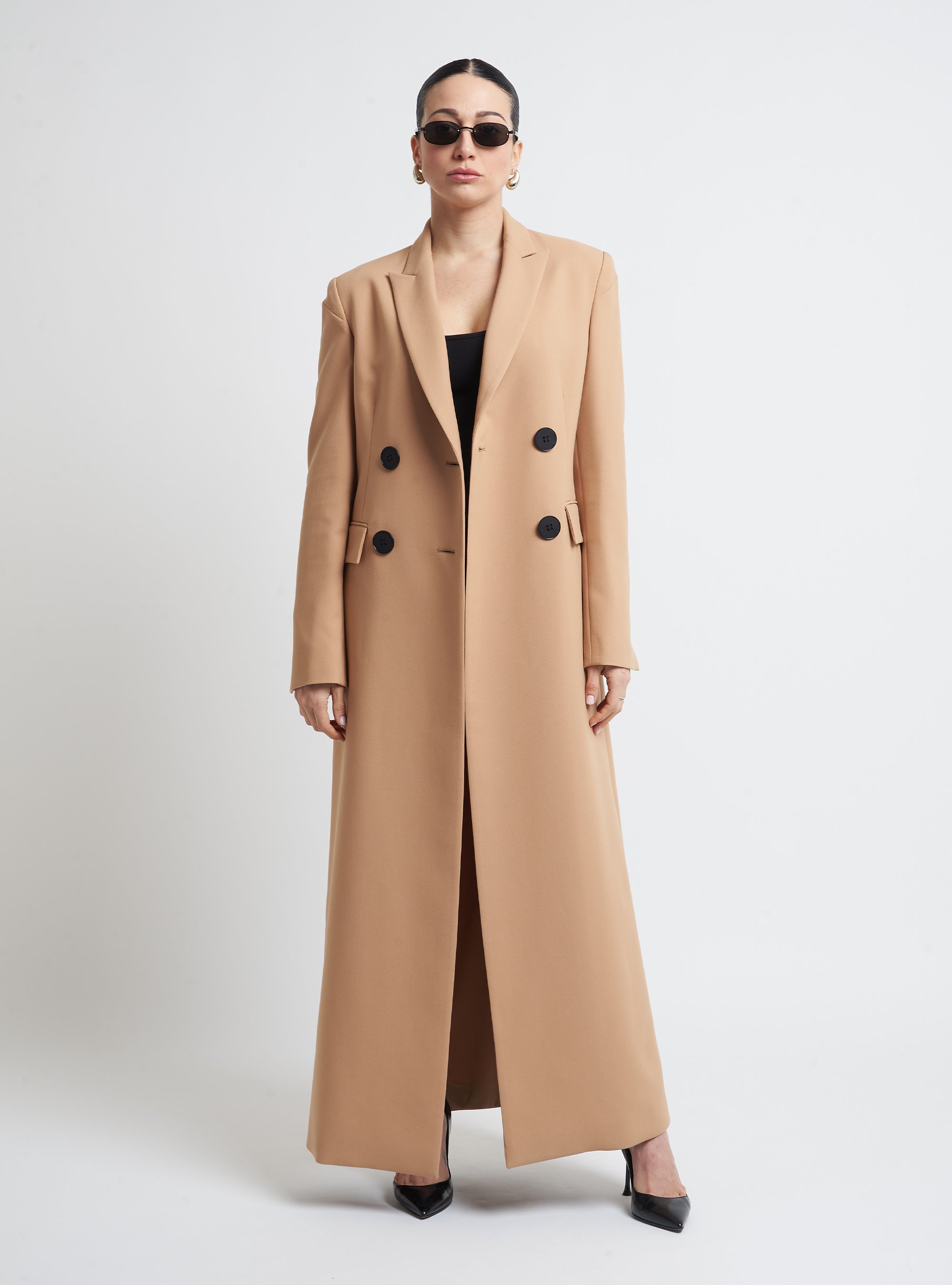 Long double-breasted coat