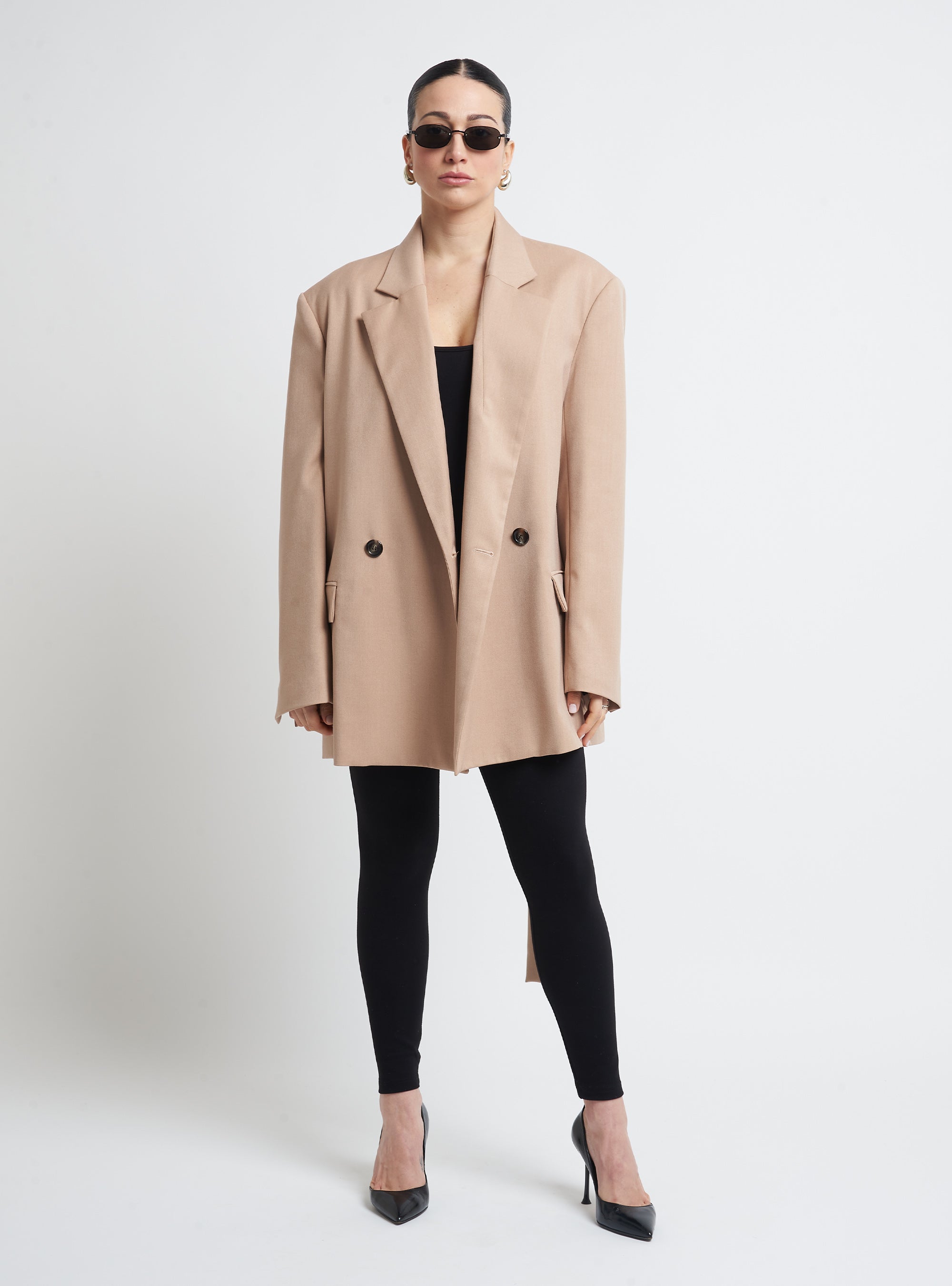 Double-breasted oversized jacket