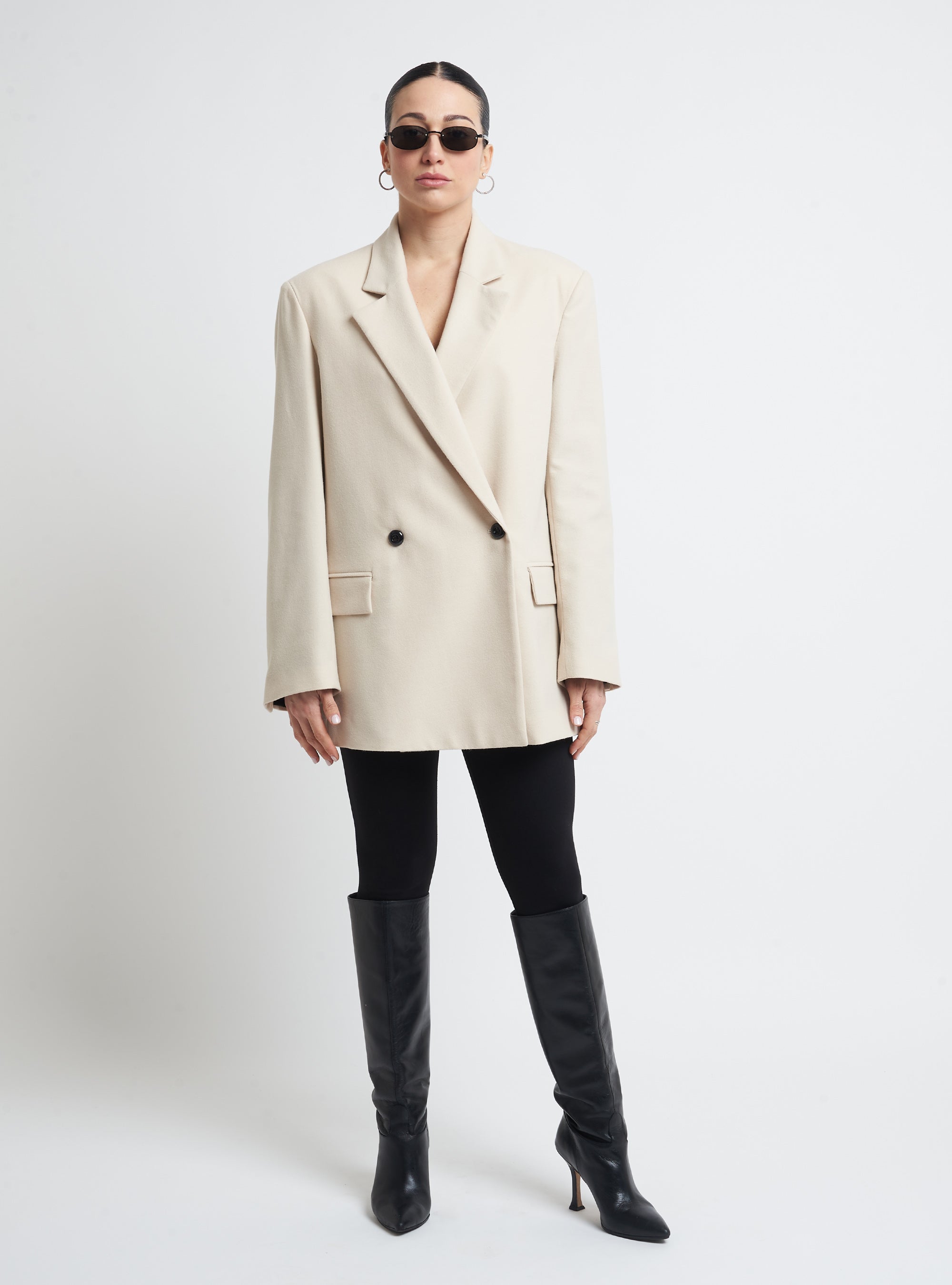 Double-breasted oversized jacket