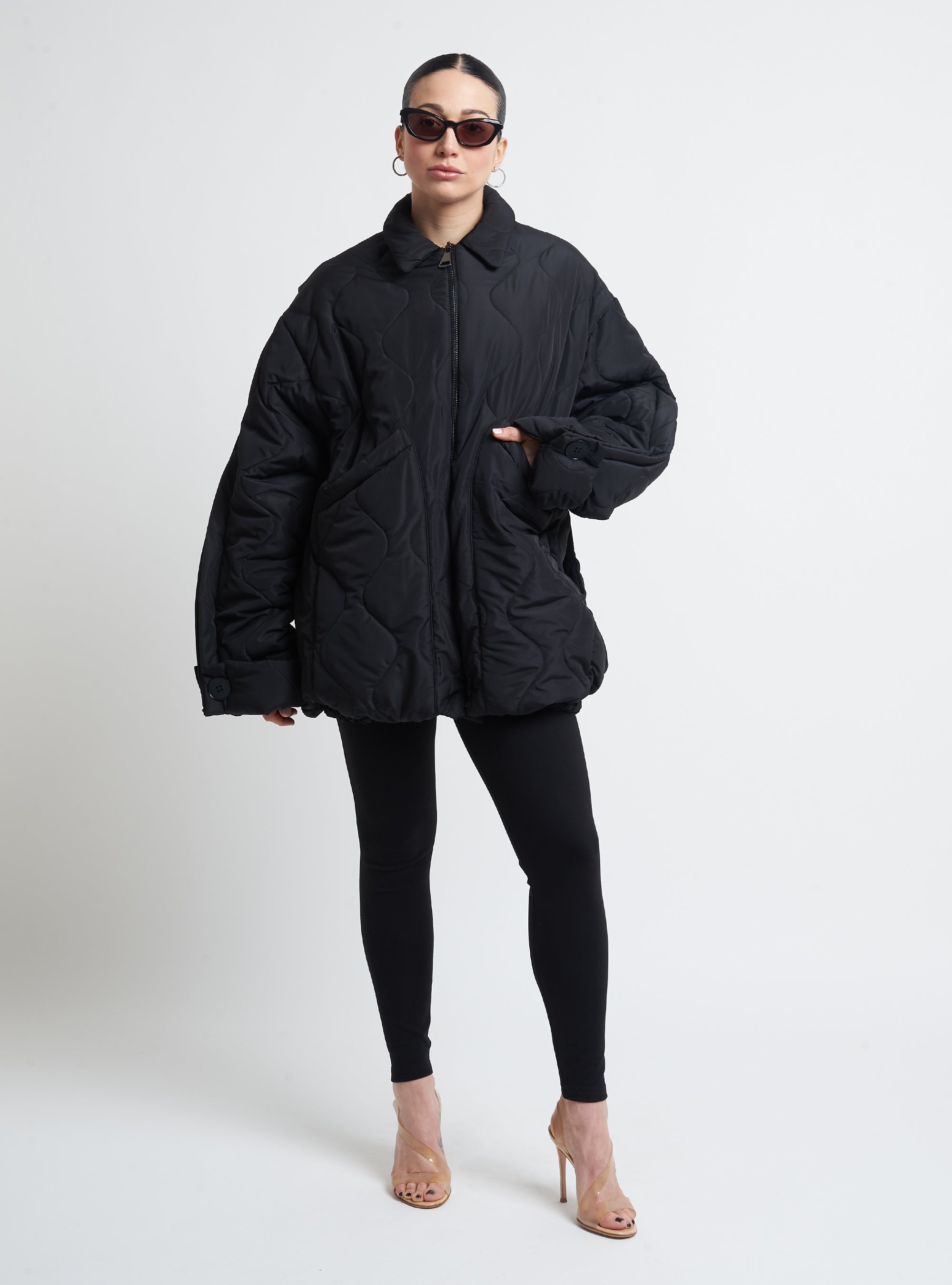 Relaxed oversized bomber jacket