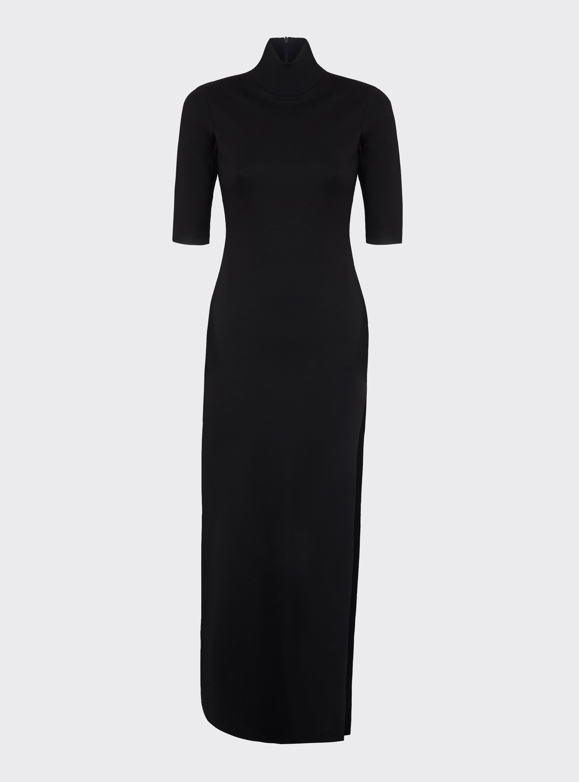 Knitted dress with T-neck