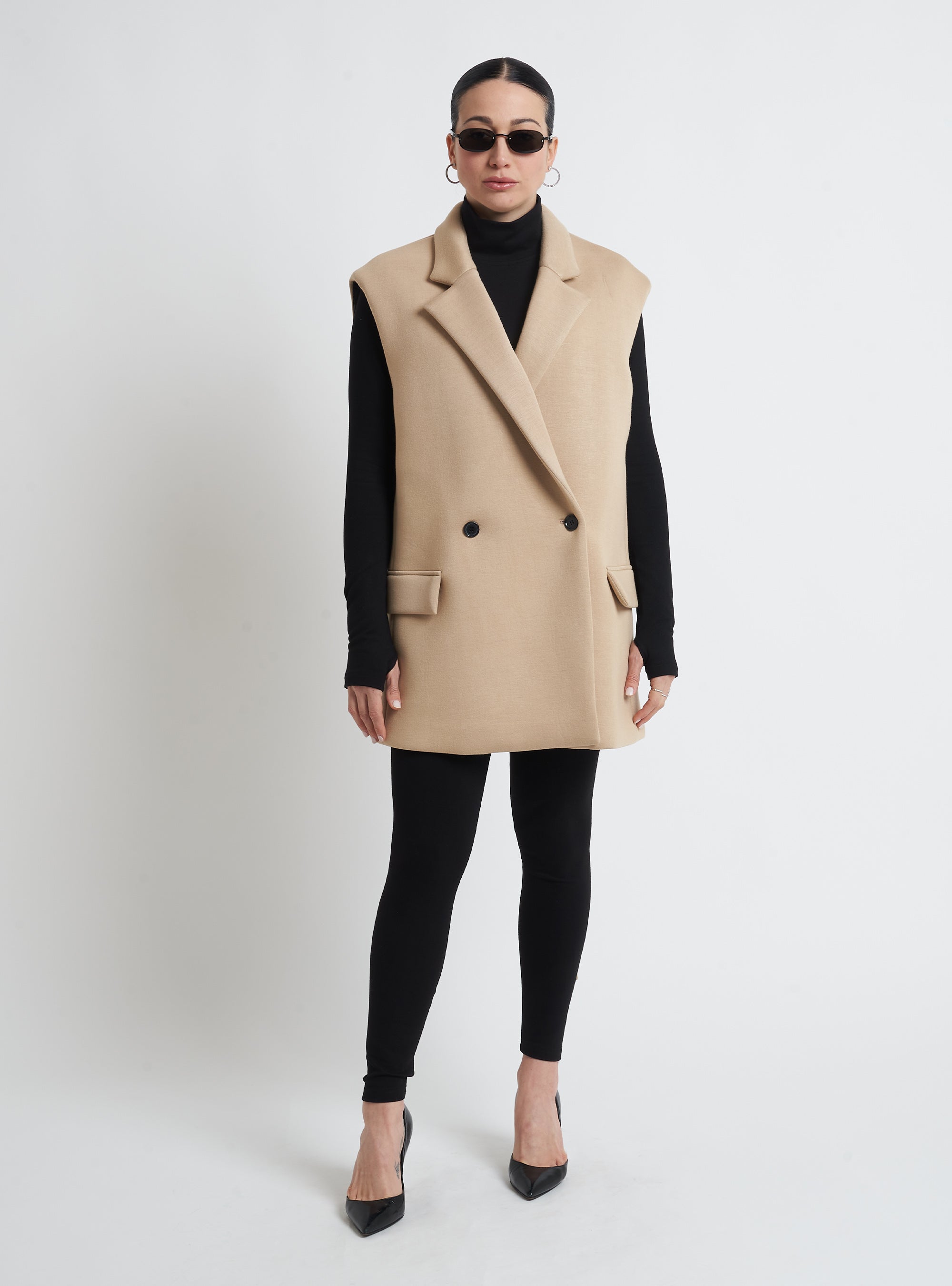 Oversized double-breasted waistcoat