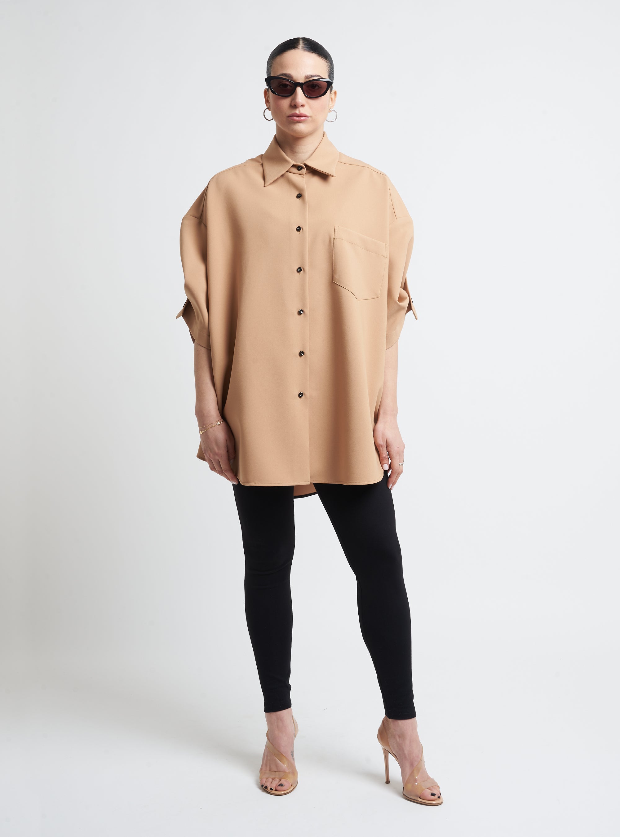Oversized short-sleeved shirt